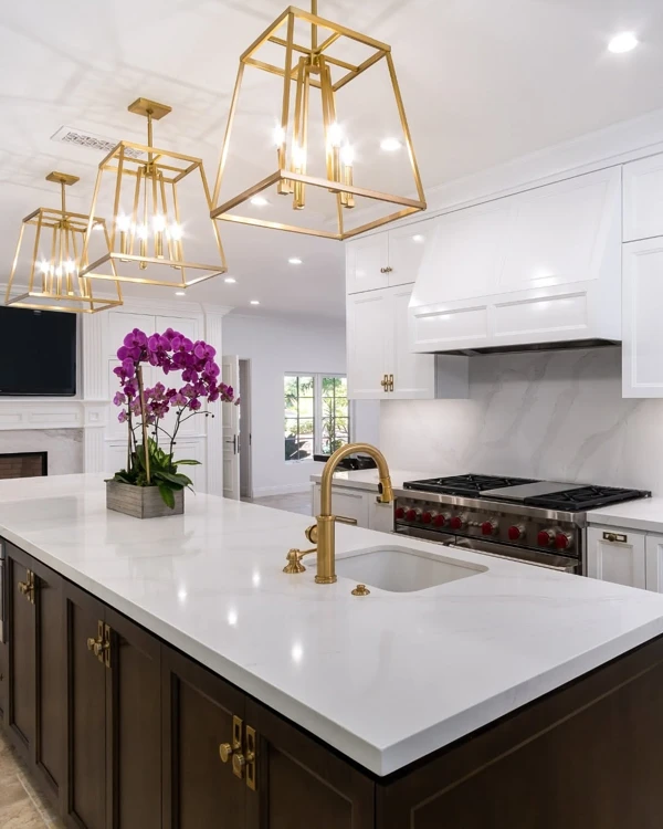White & Gold Holiday Kitchen