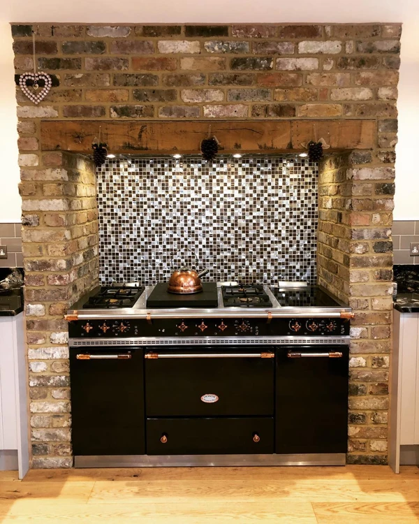 black and copper kitchen