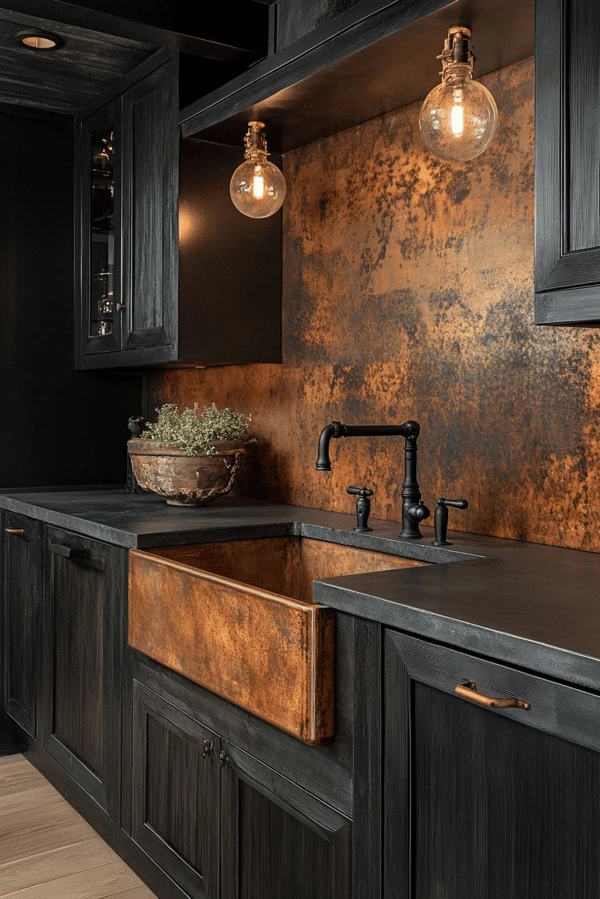 black farmhouse kitchen ideas