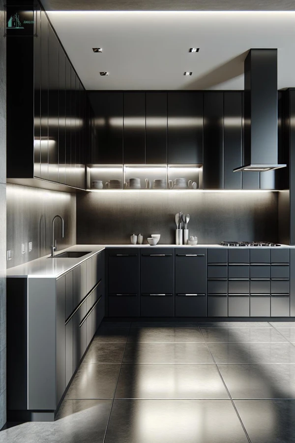 black farmhouse kitchen