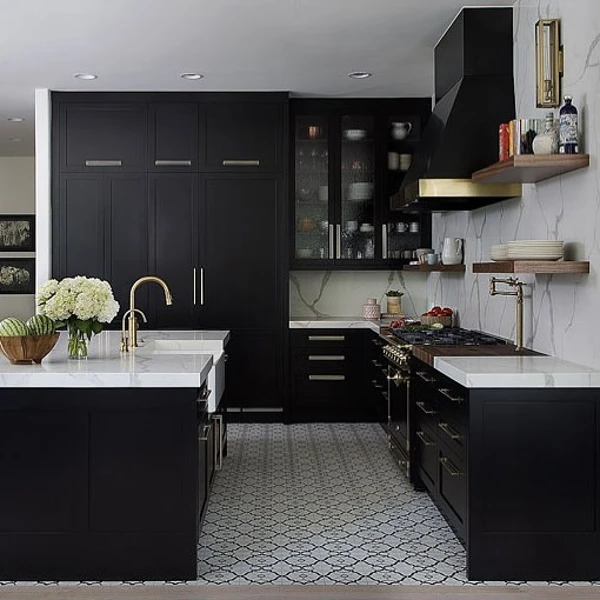 Marble and Black Kitchen Drama