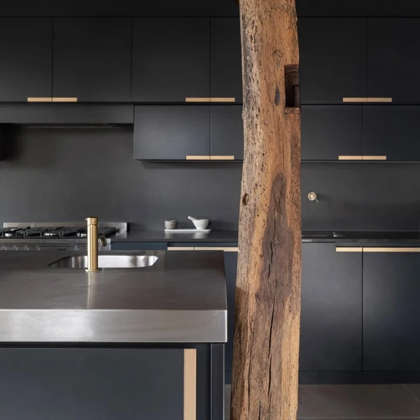 black farmhouse kitchen