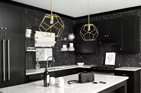black farmhouse kitchen