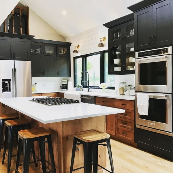 black farmhouse kitchen
