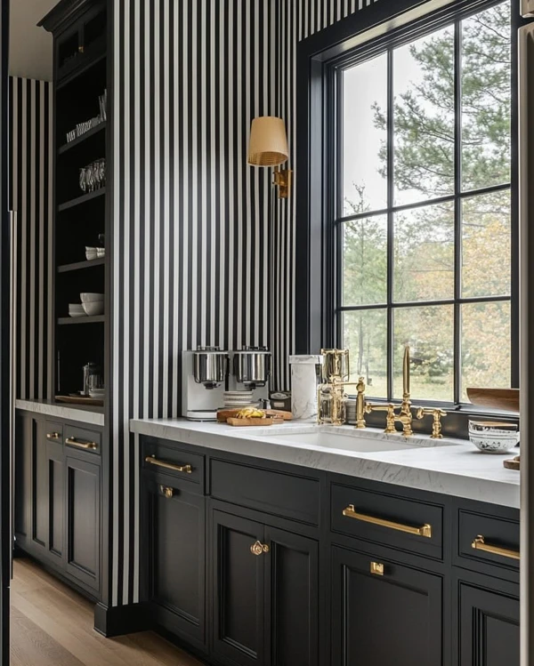 black farmhouse kitchen