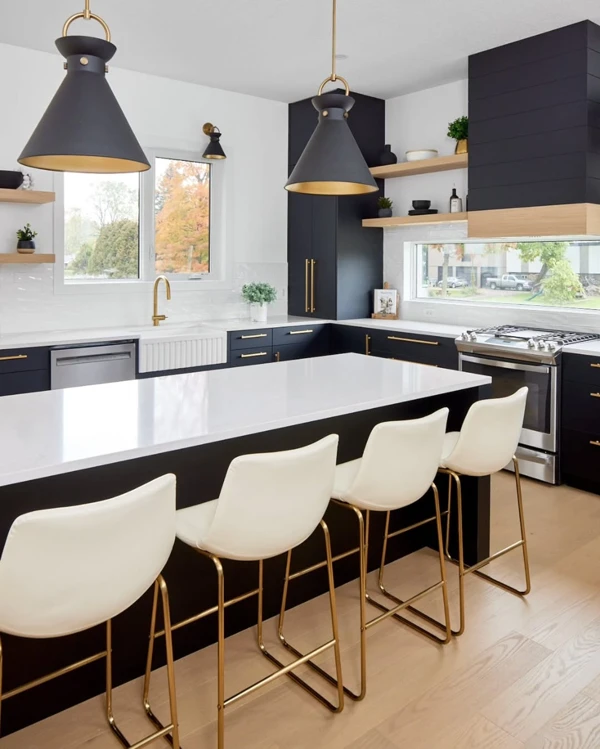 black farmhouse kitchen