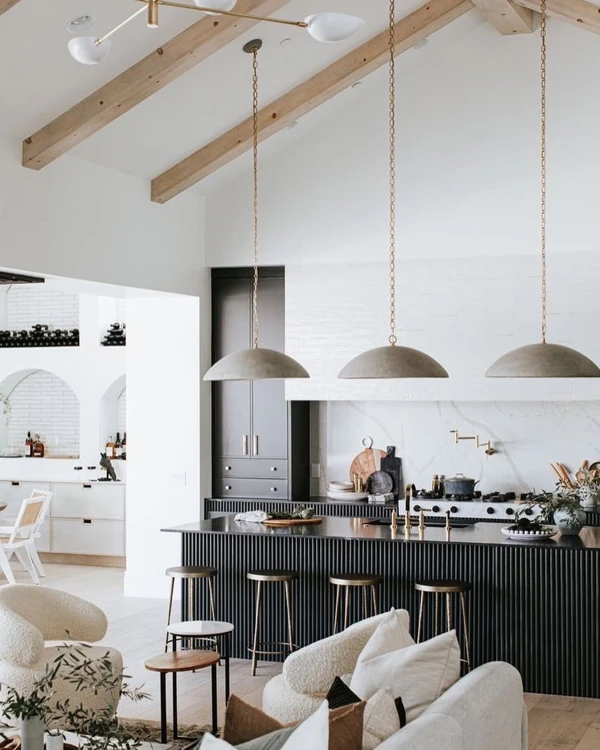 black farmhouse kitchen