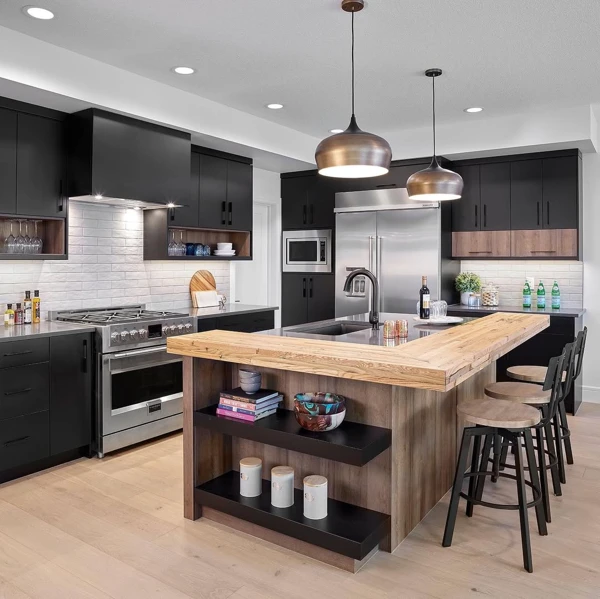 black farmhouse kitchen
