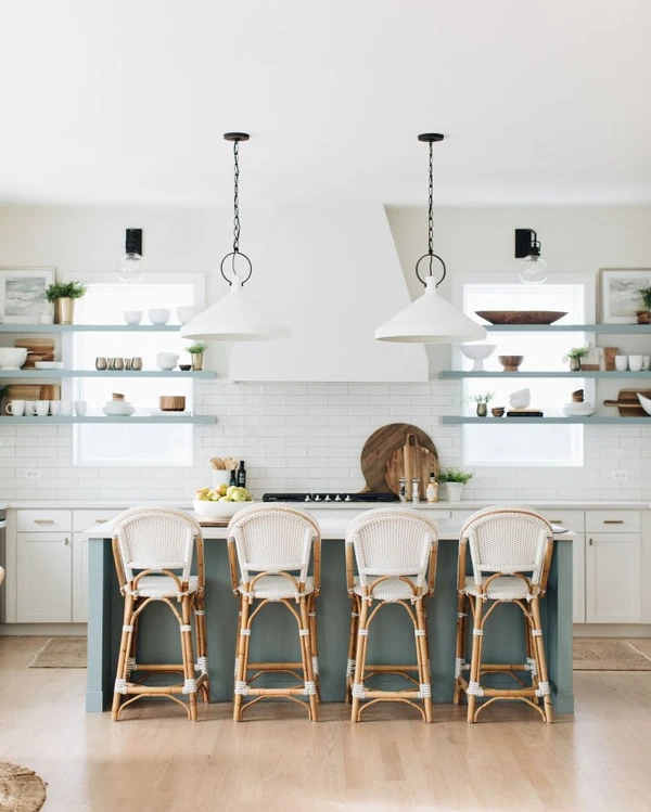 Modern Coastal Kitchen Island Seating