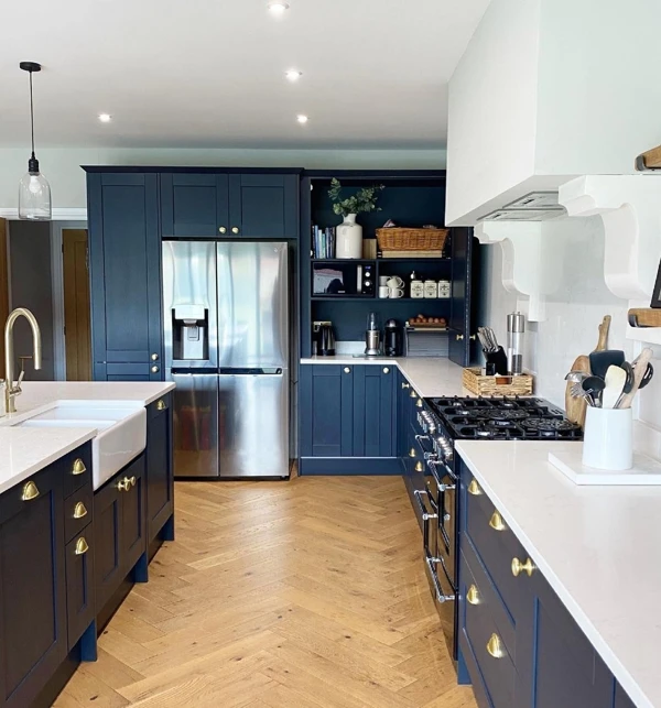 dark blue kitchen