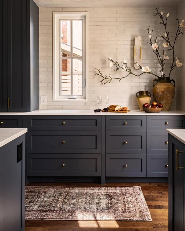 dark blue kitchen