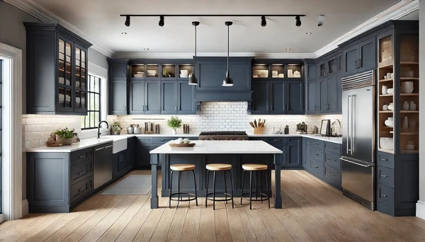 dark blue kitchen