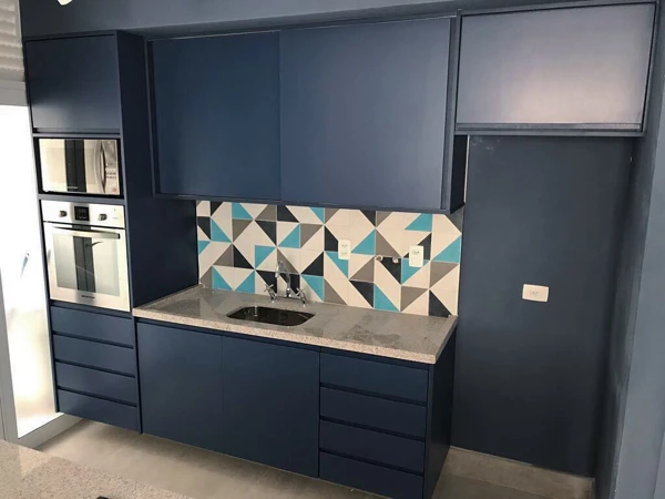 dark blue kitchen