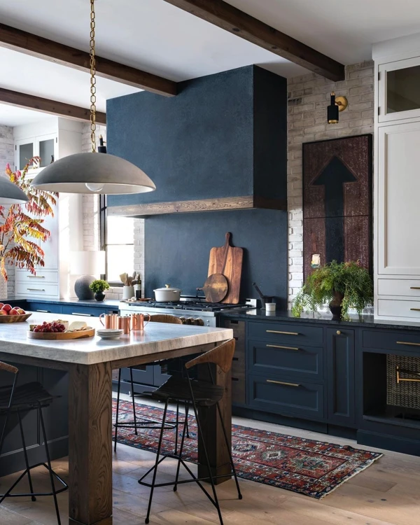 Deep Blue Modern Kitchen