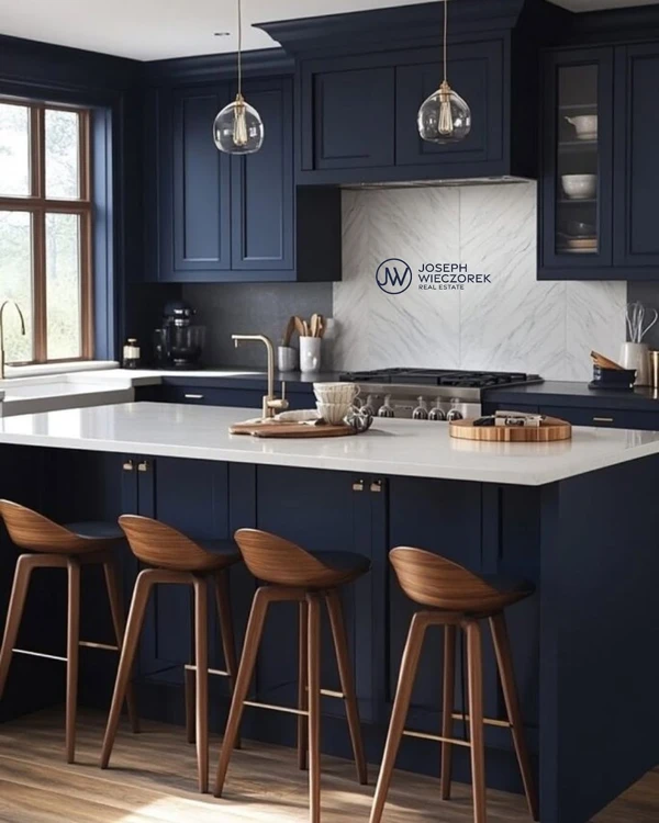 dark blue kitchen
