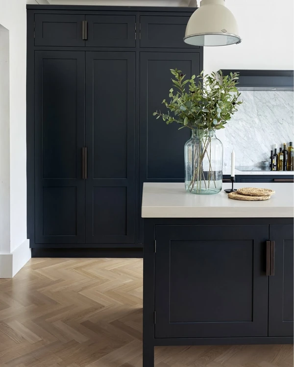 dark blue kitchen
