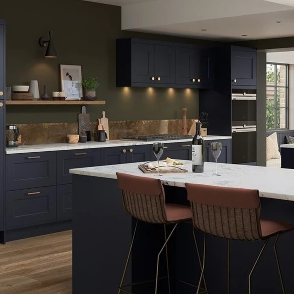 dark blue kitchen
