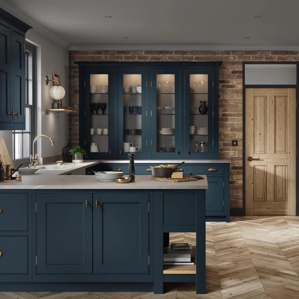 dark blue kitchen