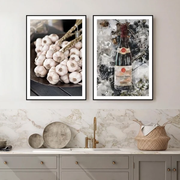 Framed Print Gallery Wall in Kitchen