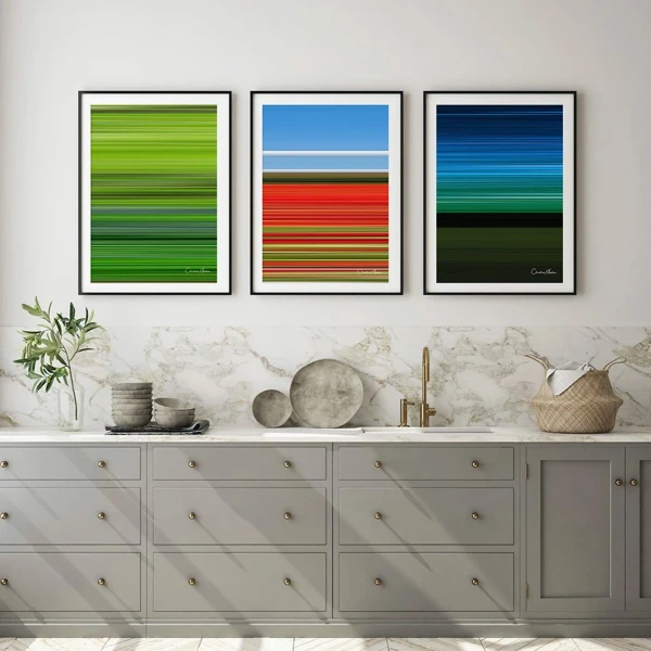 Framed Print Gallery Wall in Kitchen