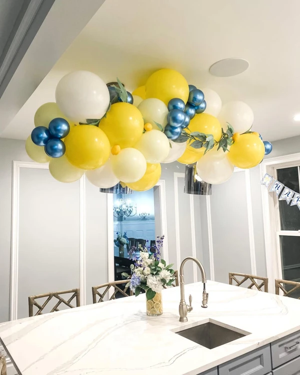 Yellow and Blue Kitchen Balloon Garland