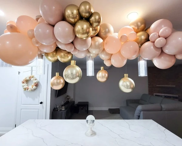 Elegant Metallic Balloon Canopy