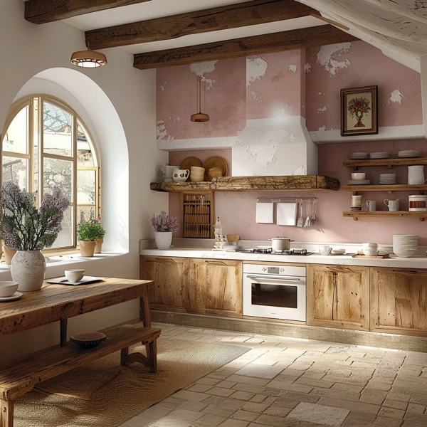 Rustic Charm Meets Soft Pink