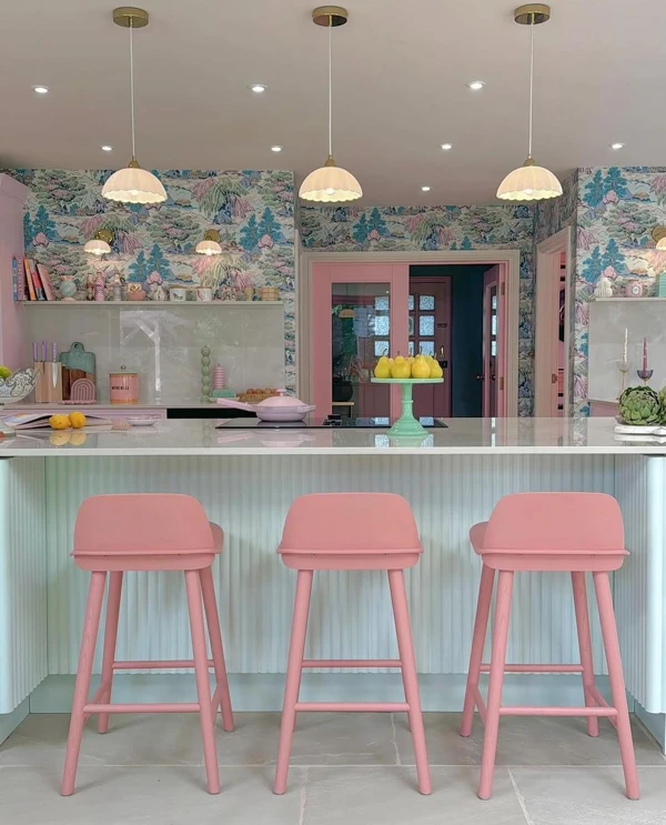 Pastel Paradise Kitchen Island