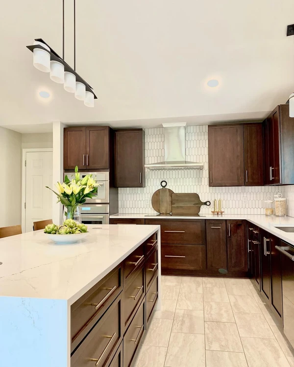 Dark Wood Cabinets With Minimalist Details