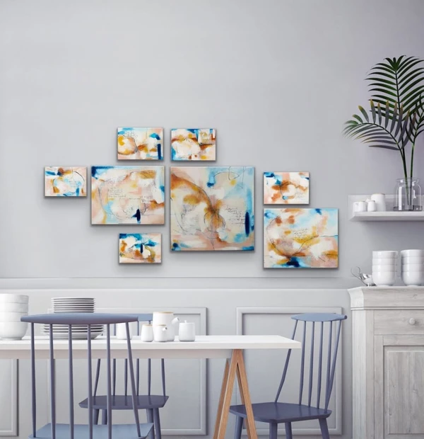 Asymmetrical Abstract Gallery Wall