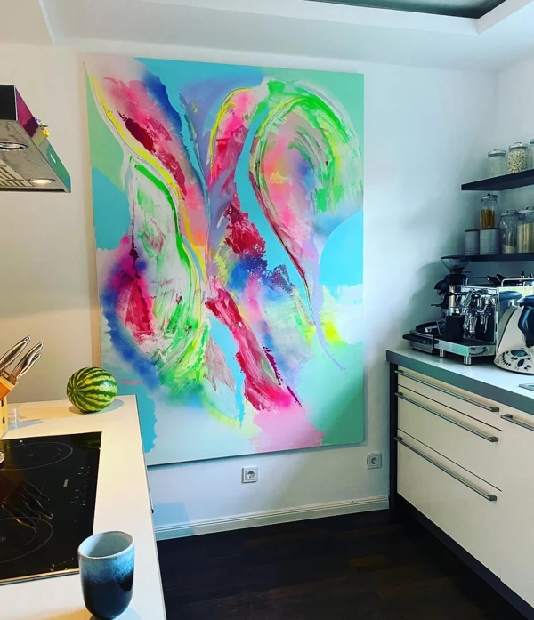 Vibrant Rainbow Kitchen Canvas