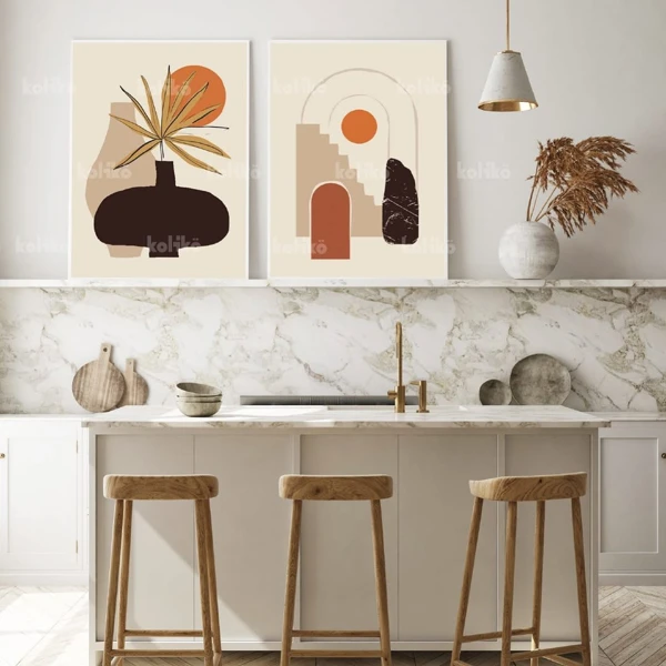 Minimalist Geometric Kitchen Art