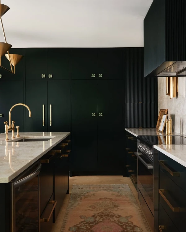 Dark Green Elegance Meets Gold Accents