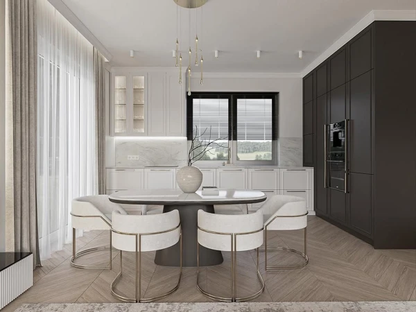 Elegant Contrast in Modern Kitchens