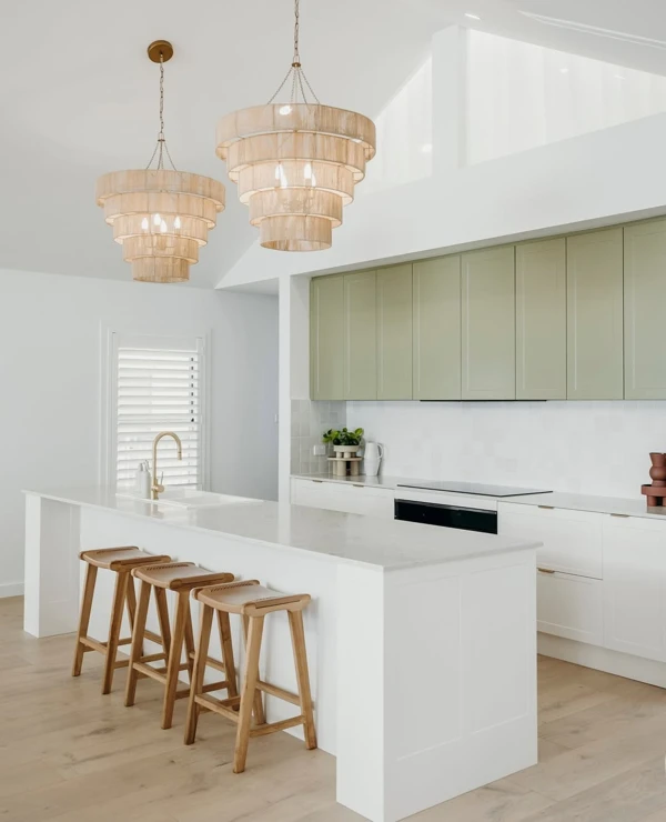 Sage Green Cabinets With Coastal Charm