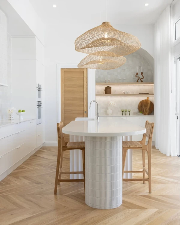 Woven Light Fixtures Transform Your Island