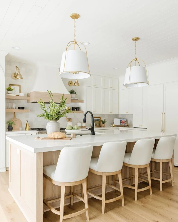 Brass Pendants Meet Modern Cottage