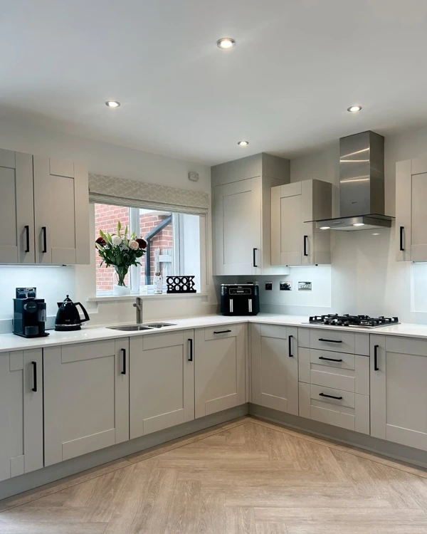 Soft Greige Cabinetry Meets Modern Simplicity