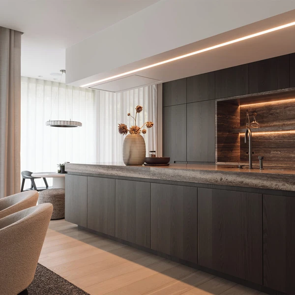 modern gray kitchen
