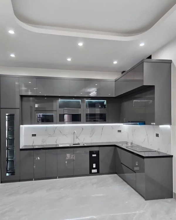 Sleek Gray with Marble Luxury Details