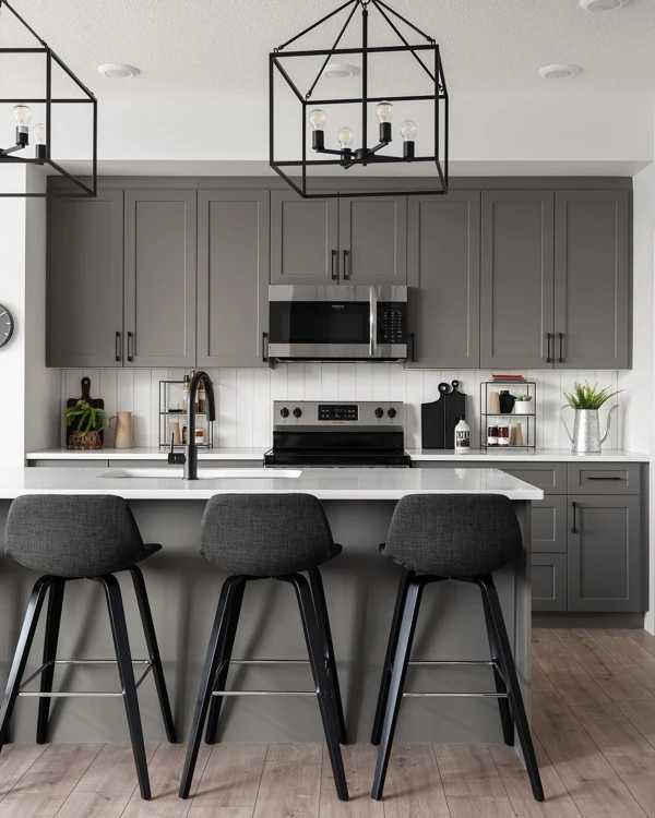 Charcoal Gray with Black Modern Accents
