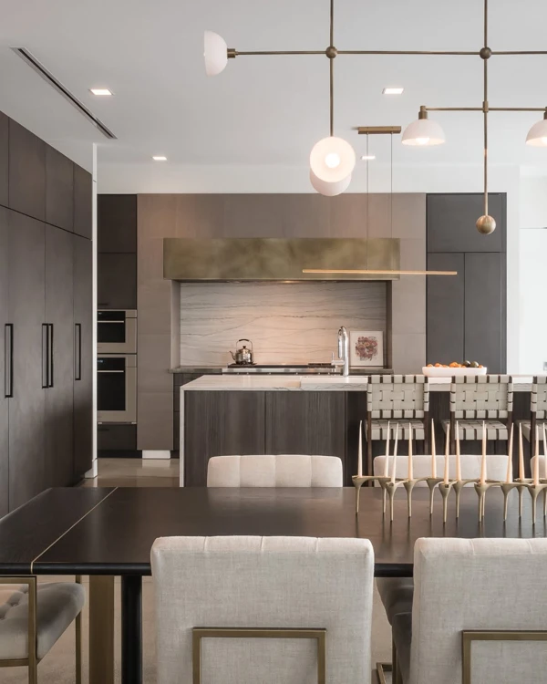 Neutral Palette With Sculptural Lighting
