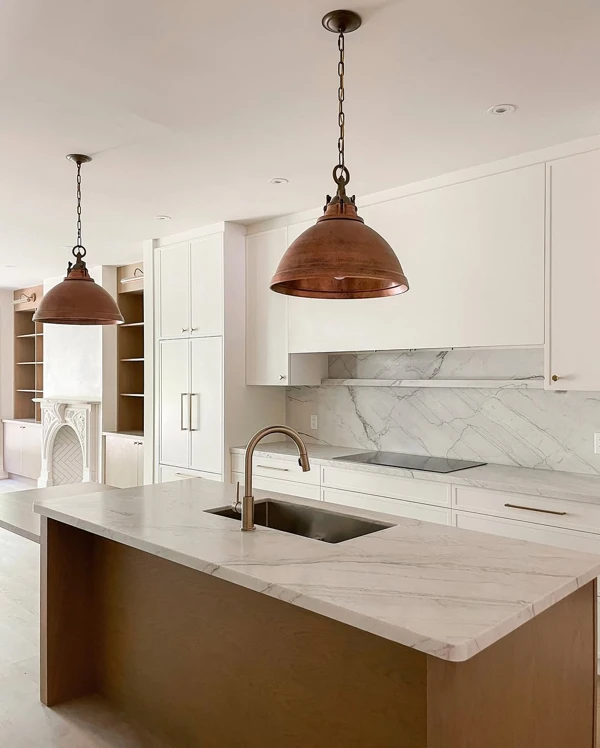 Copper Pendants Over Marble Island