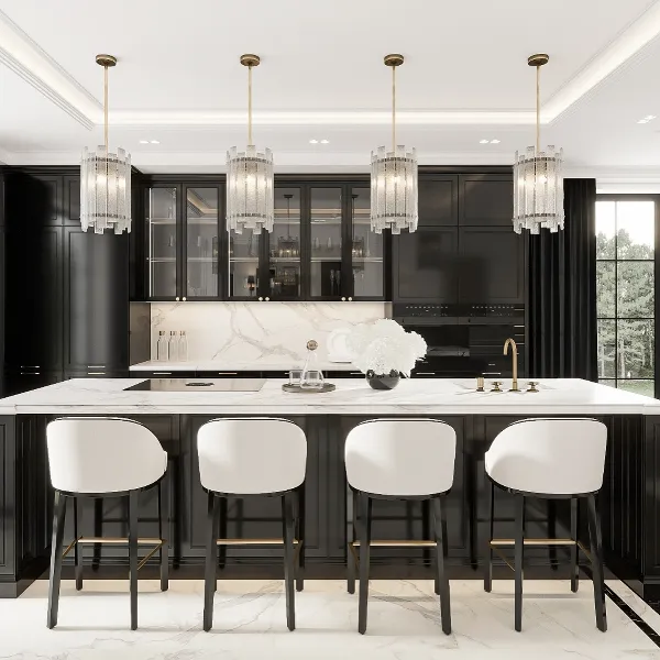 Black Cabinets Frame Your Marble Dream