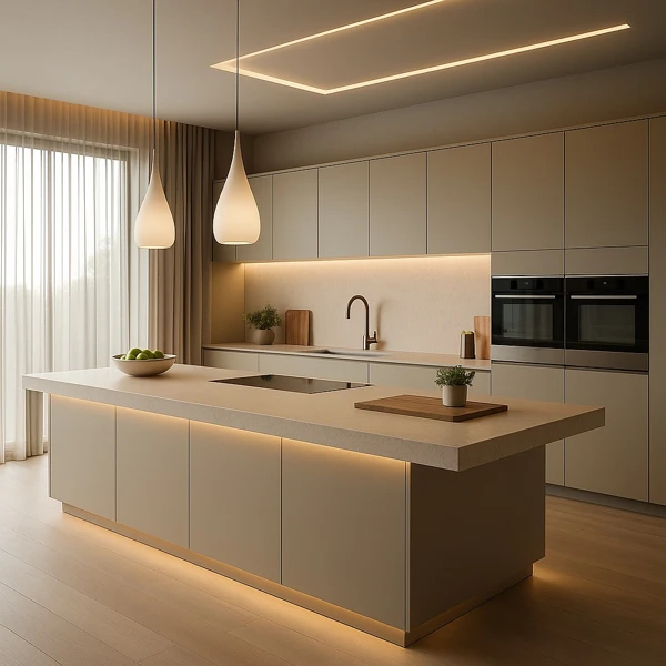 Warm Lighting Elevates Neutral Elegance