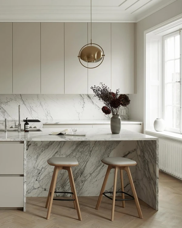 Marble Island Creates Luxe Minimalism