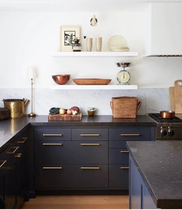 Copper Accents Elevate Dark Minimalism