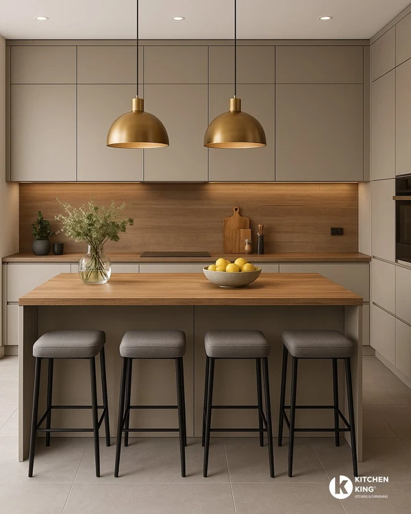 Brass Pendants With Wood Warmth