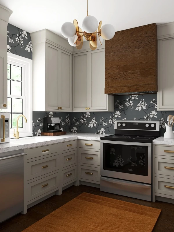 Floral Backsplash Modern Charm