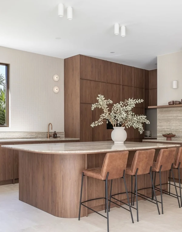 modern walnut kitchen